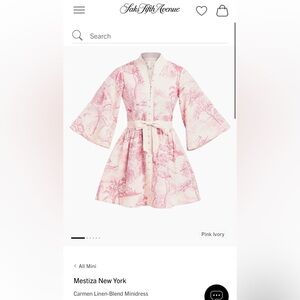 Pink Ivory Carmen Linen-Blend Minidress Mestiza